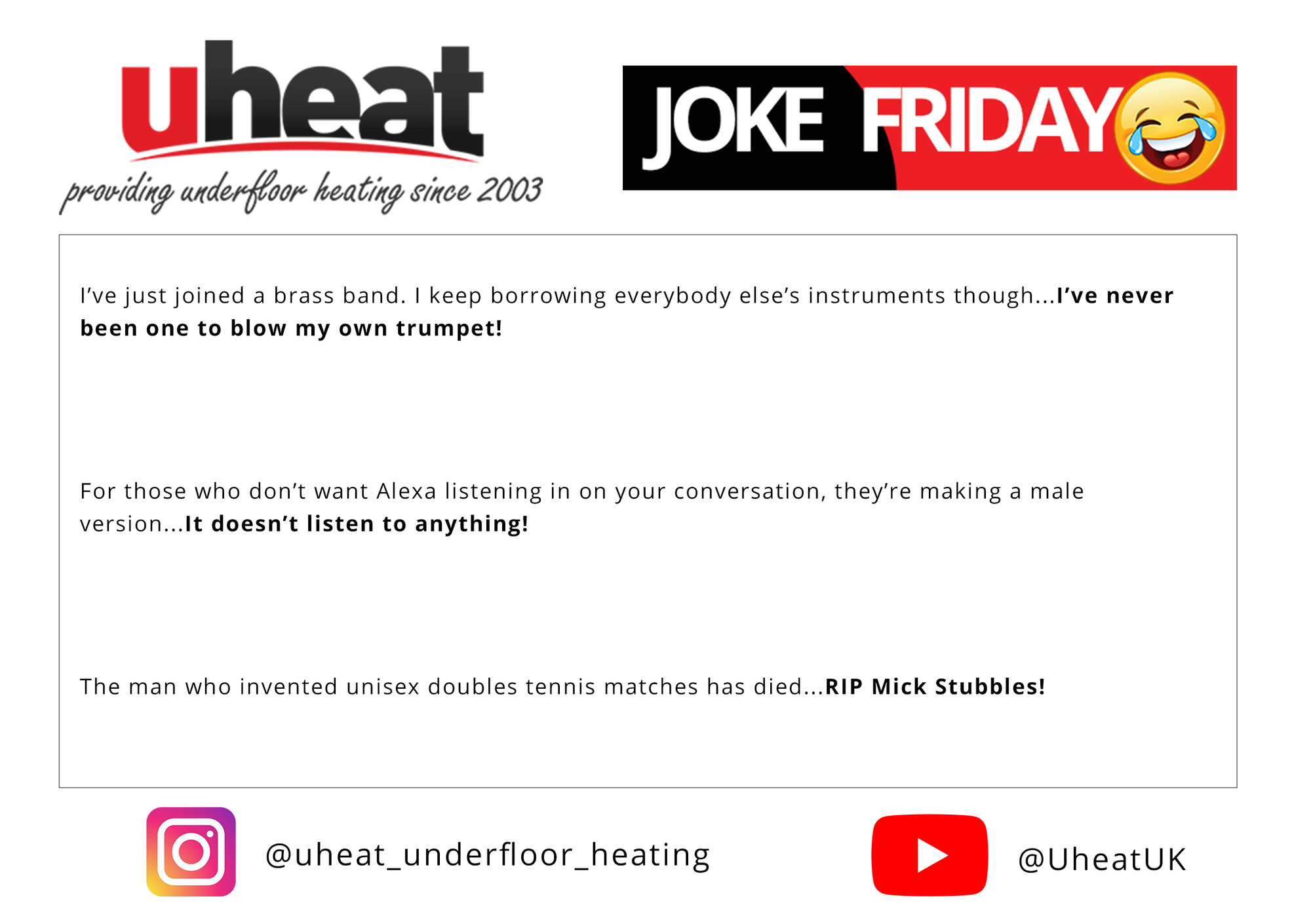 Uheat Joke Friday - Happy Friday Everyone 17th February 2022 copy - EletriciansForums.net