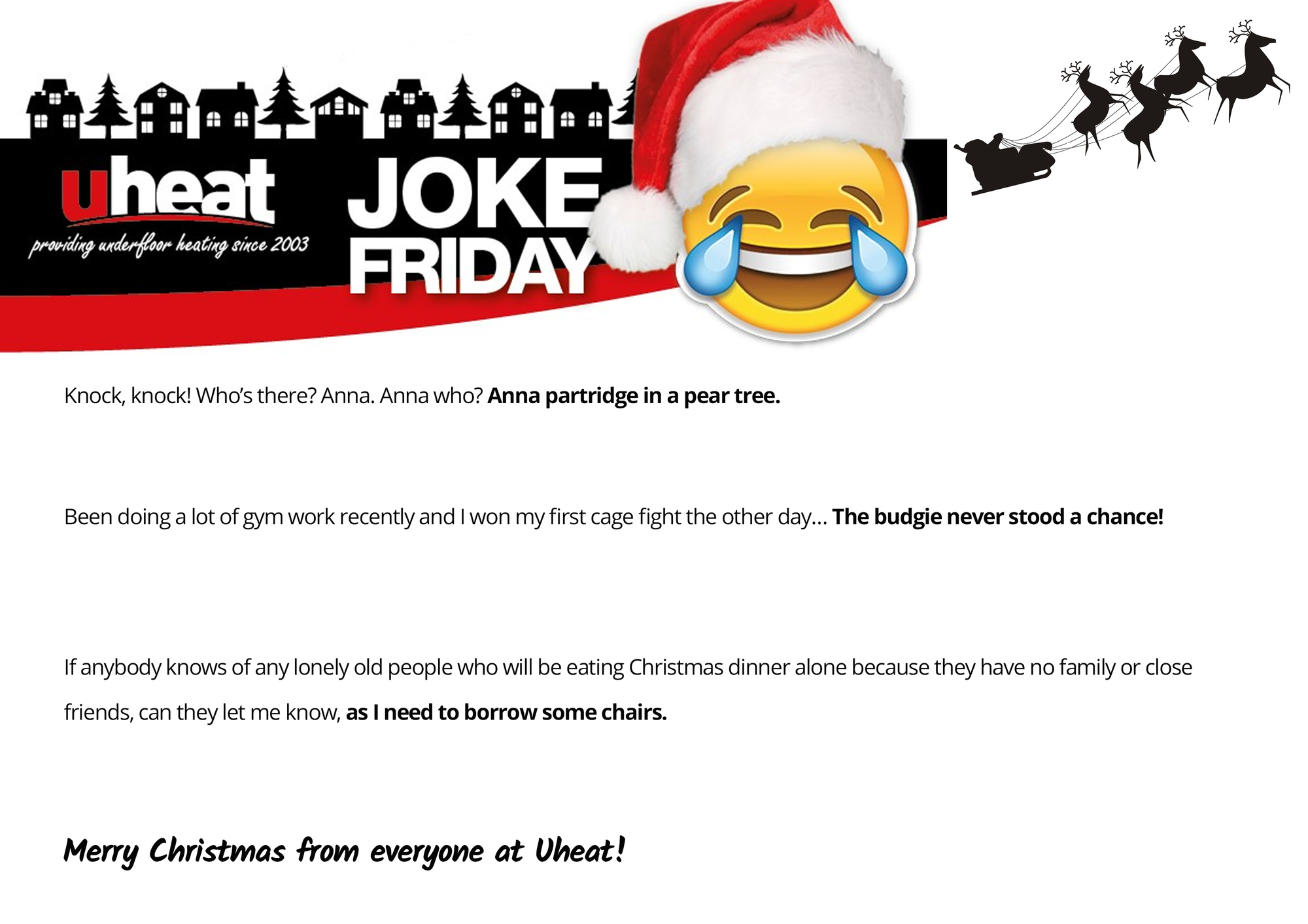 Uheat Joke Friday - Happy Friday Everyone! 24th December 21 - EletriciansForums.net