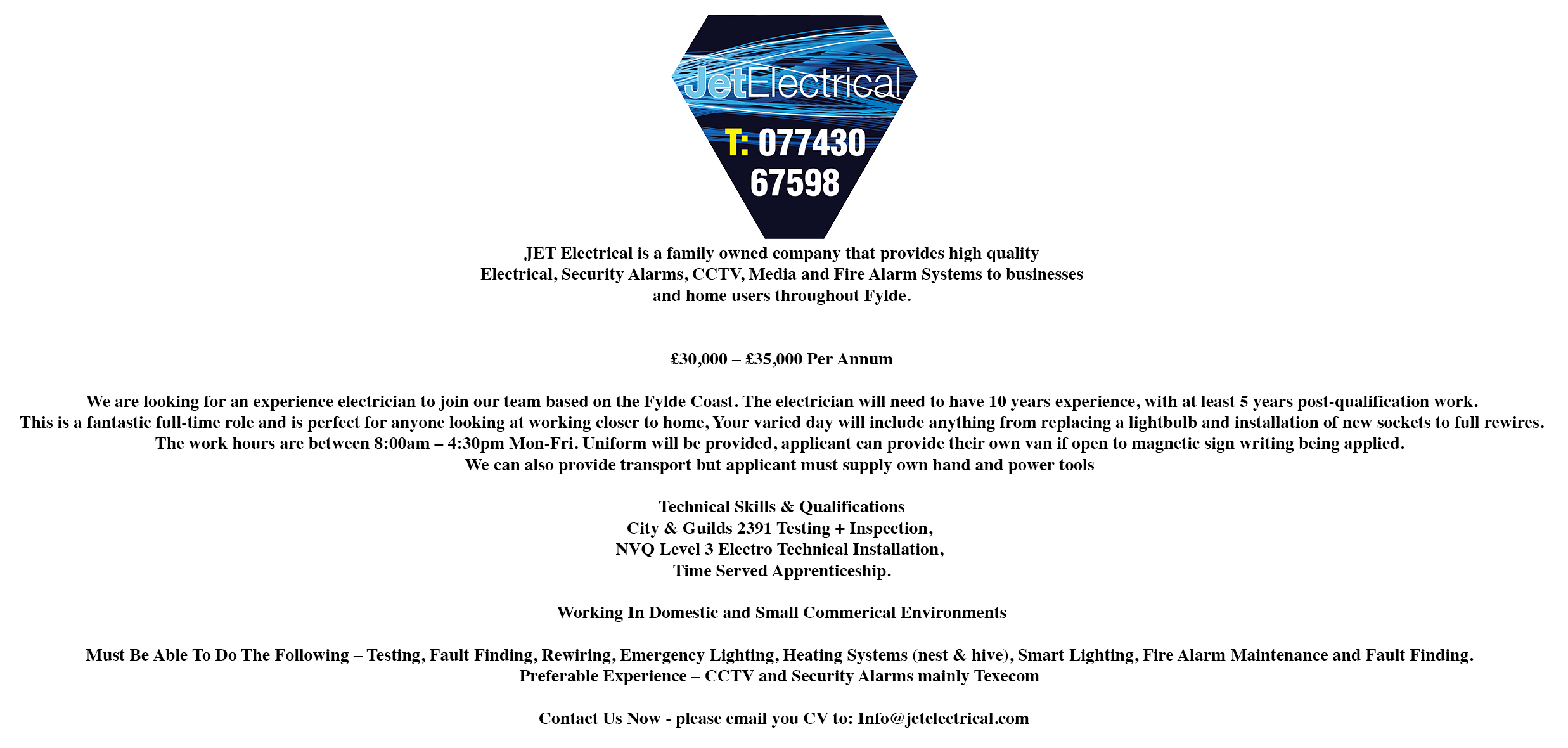 Full Time Electrician Wanted FY Area Blackpool Electrician Wanted - EletriciansForums.net