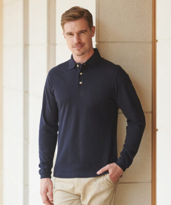 Personalised Long Sleeve Polo Shirt Henbury Cotton Telford