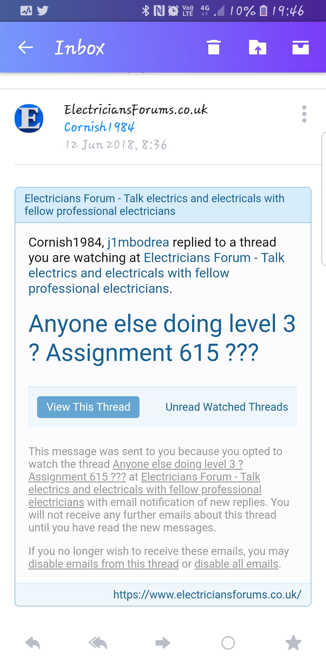 Anyone else doing level 3 ? Assignment 615 ??? Screenshot_20180619-194657_Yahoo Mail - EletriciansForums.net