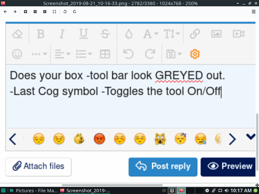 Emojies not working Tool-bar-Toggle - EletriciansForums.net