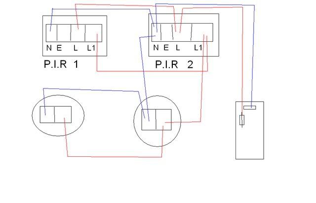 wiring 2 outside P.I.R lights {filename} | ElectriciansForums.net