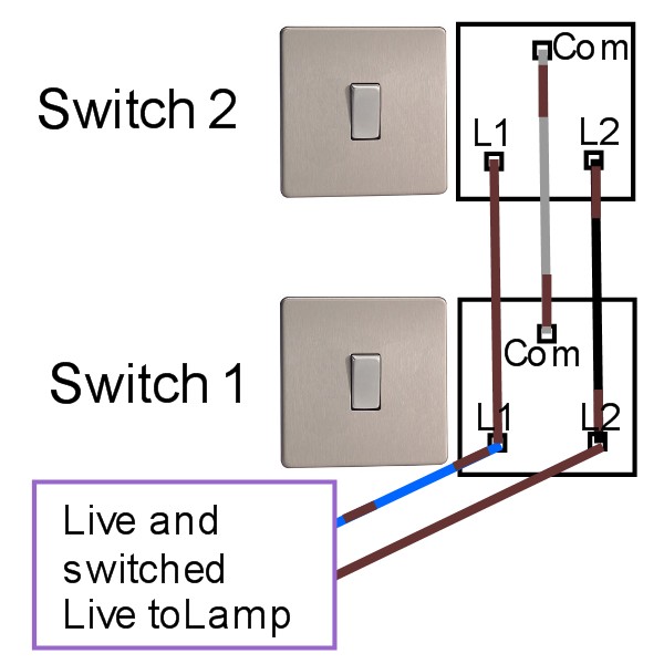 Lights two diagram switches two Splitting two