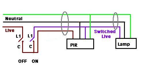Adding A Switch To Pir Lights, Sensor Light Wiring Diagram Australia